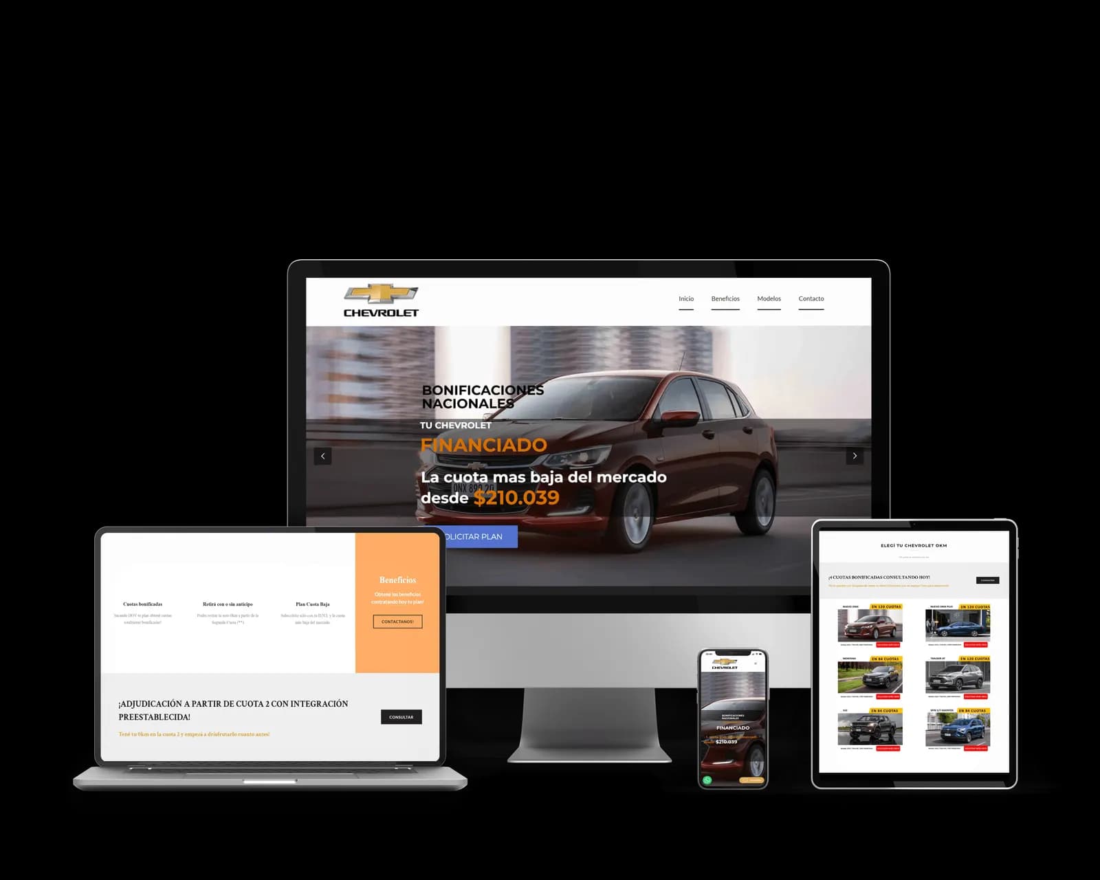 Landing page Plan Nacional Chevrolet - Planes de ahorro